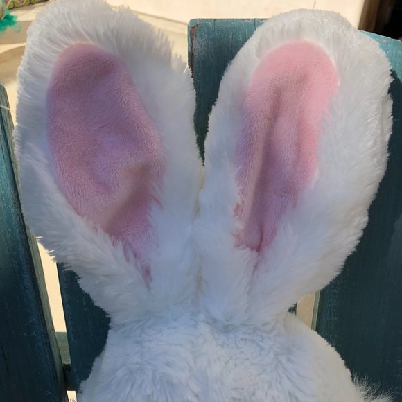 Large Handsome Super Soft Plush White Bunny - Picture 4 of 4